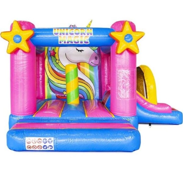 bouncy unicorn springkussen huren bij attractieverhuur TimTom