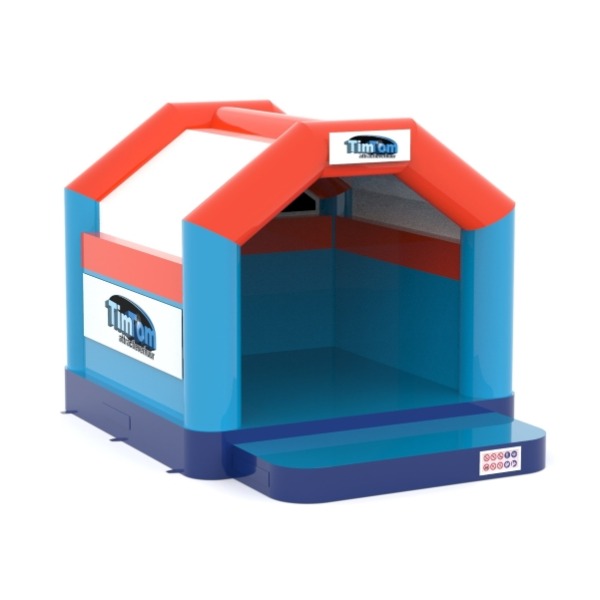 De Middel TimTom bouncer heeft de kleuren blauw en rood en zorg garandeert voor veel springplezier! huur de Middel TimTom bouncer bij attractieverhuur TimTom