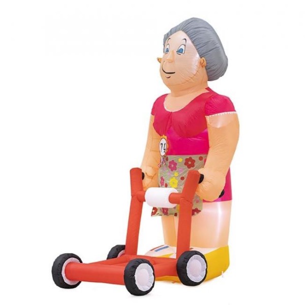 Feestpop vrouw rollator 