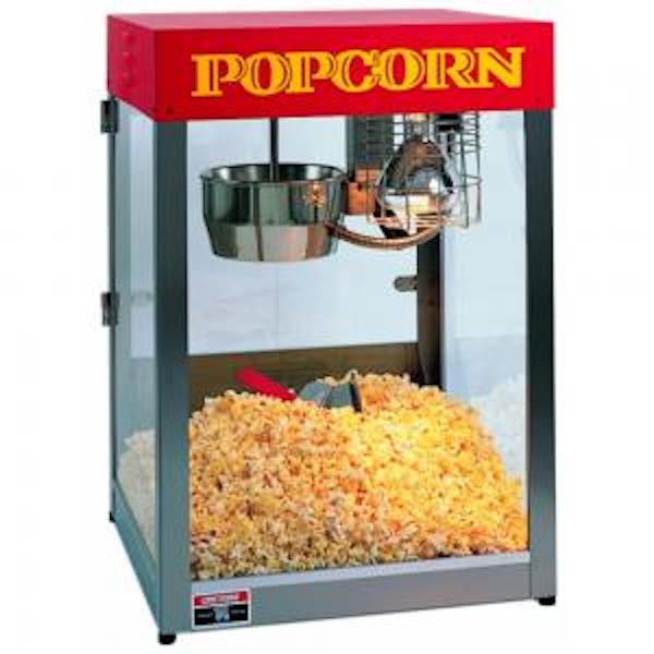 De professionele popcornmachine van attractieverhuur TimTom maakt heerlijke verse popcorn op elke locatie
